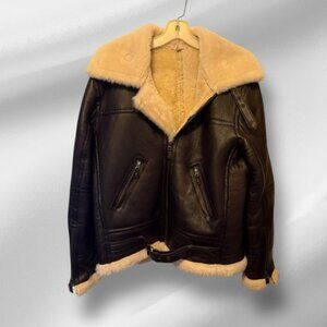 Heavyweight‎ Leather & Lambswool Coat